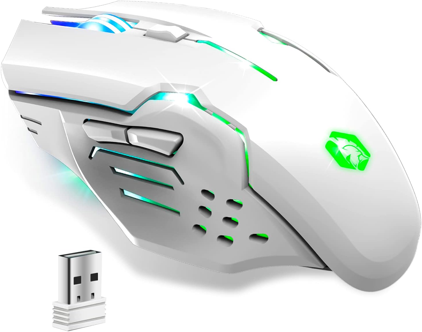Безжична геймърска мишка Empire Gaming RF903, 4800 DPI, RGB подсветка, RF, Бяла