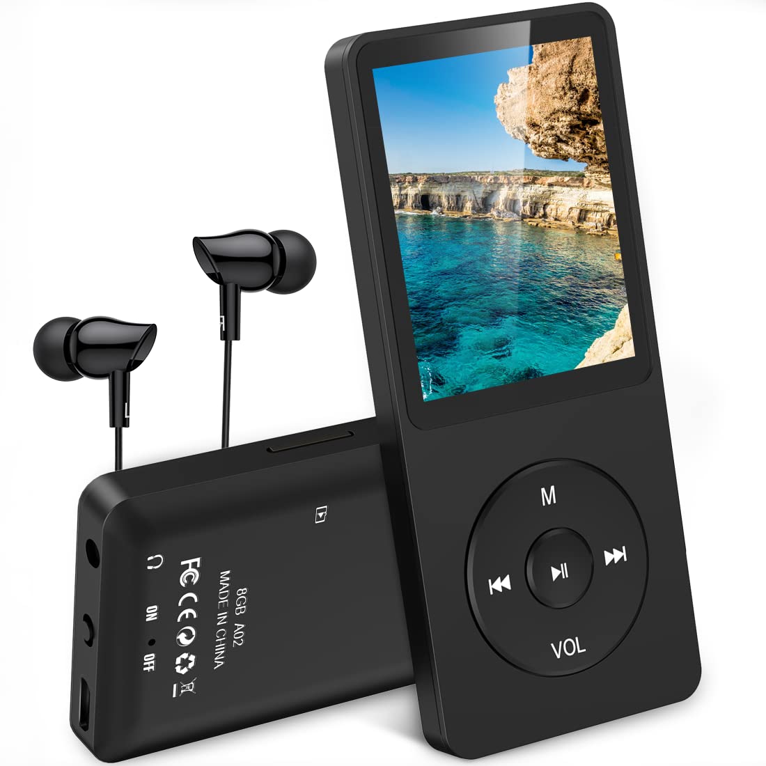 Мултимедиен плейър Agptek A02 MP3, 1.8'', 8GB вградена памет, Поддържа до 64 GB MicroSD, 70 часа живот на батерията