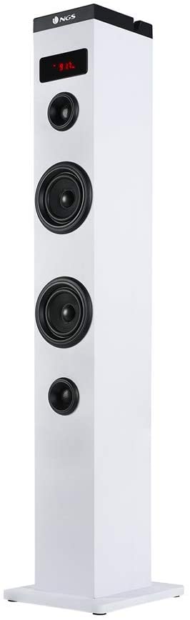 Аудио система NGS Sky Charm, 50W RMS, 2.0 канала, Bluetooth, USB-A 2.0, AUX, FM радио, Дистанционно управление, Бяла