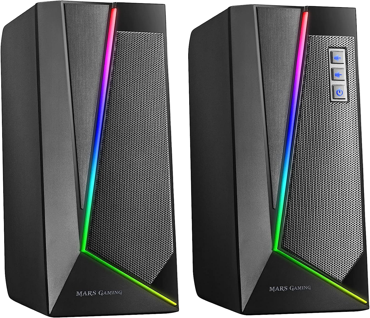 Колонки за компютър Mars Gaming MS7, 20W RMS, RGB подсветка, 3.5мм жак, Bluetooth, Черни
