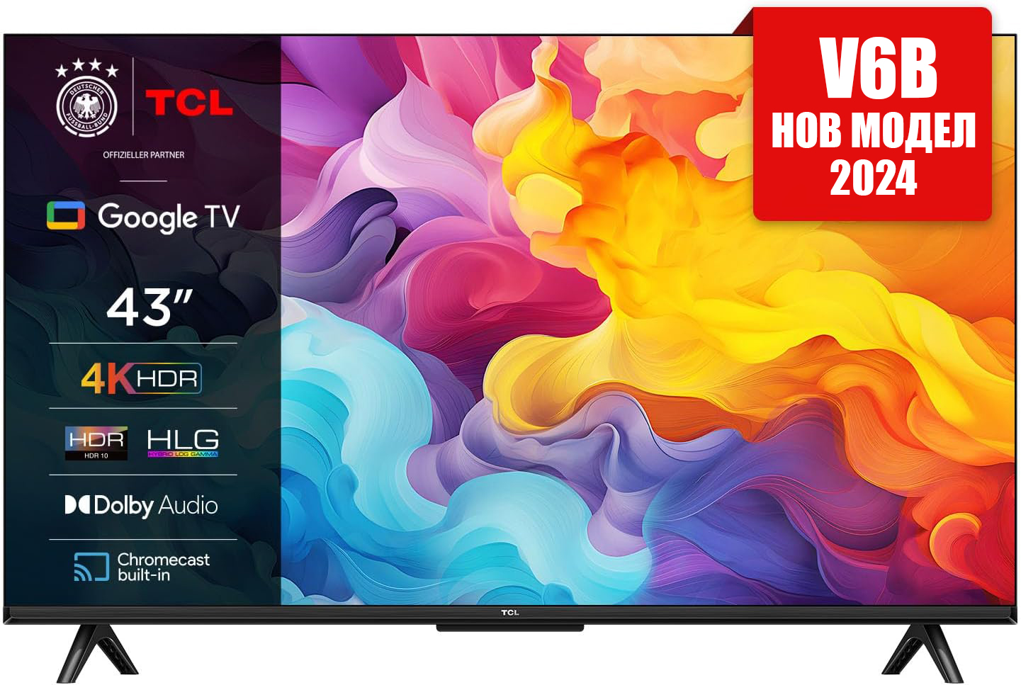 Смарт телевизор TCL 43V6B, 43