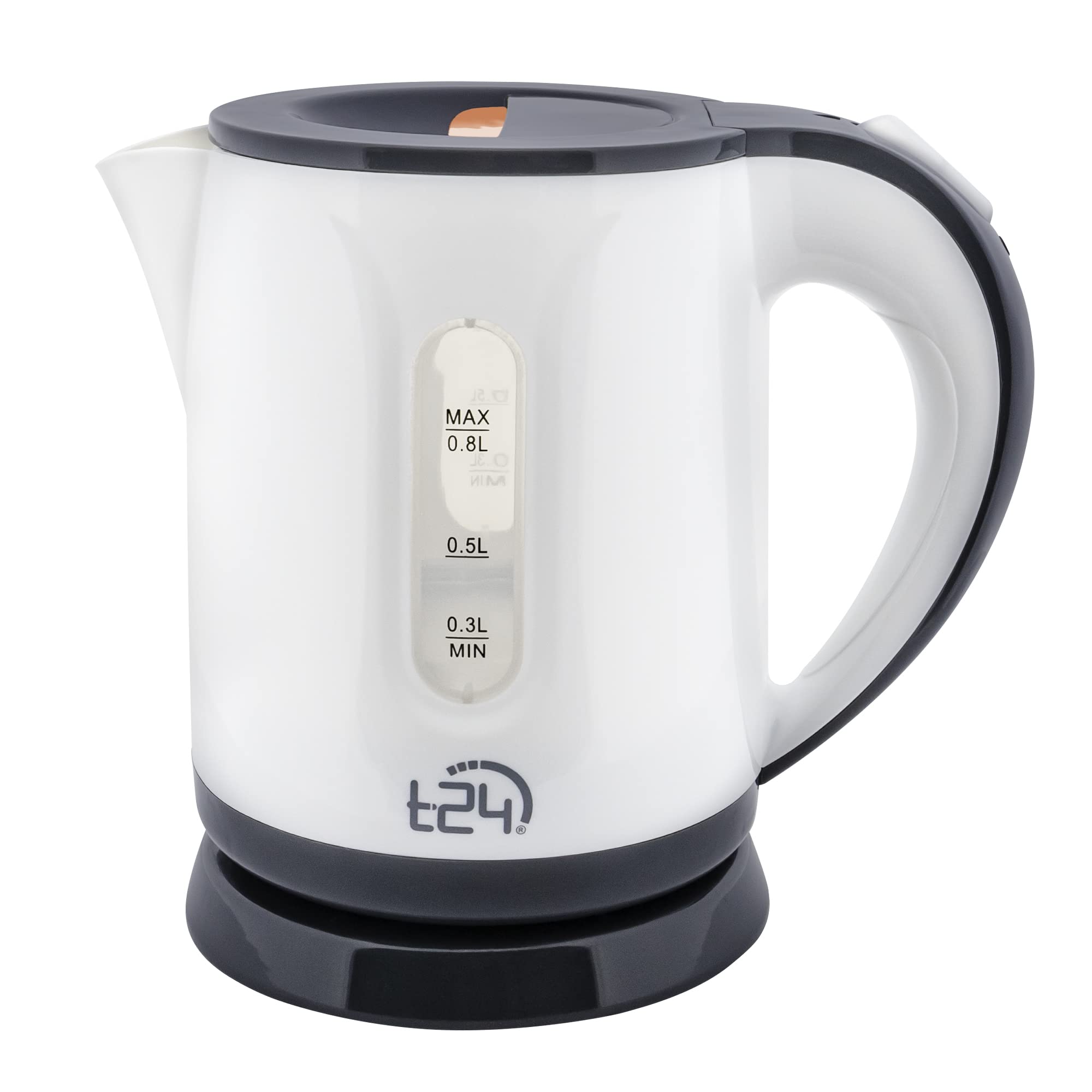 Електрическа кана T24, 0.8 литра, 1100 W, Бяла със сиво