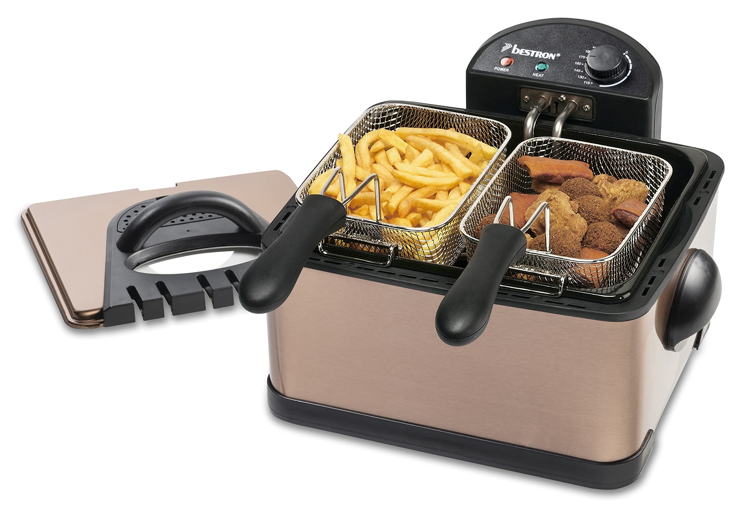 Фритюрник Bestron DF402CO, 2000W, 4 литра, Кафяв