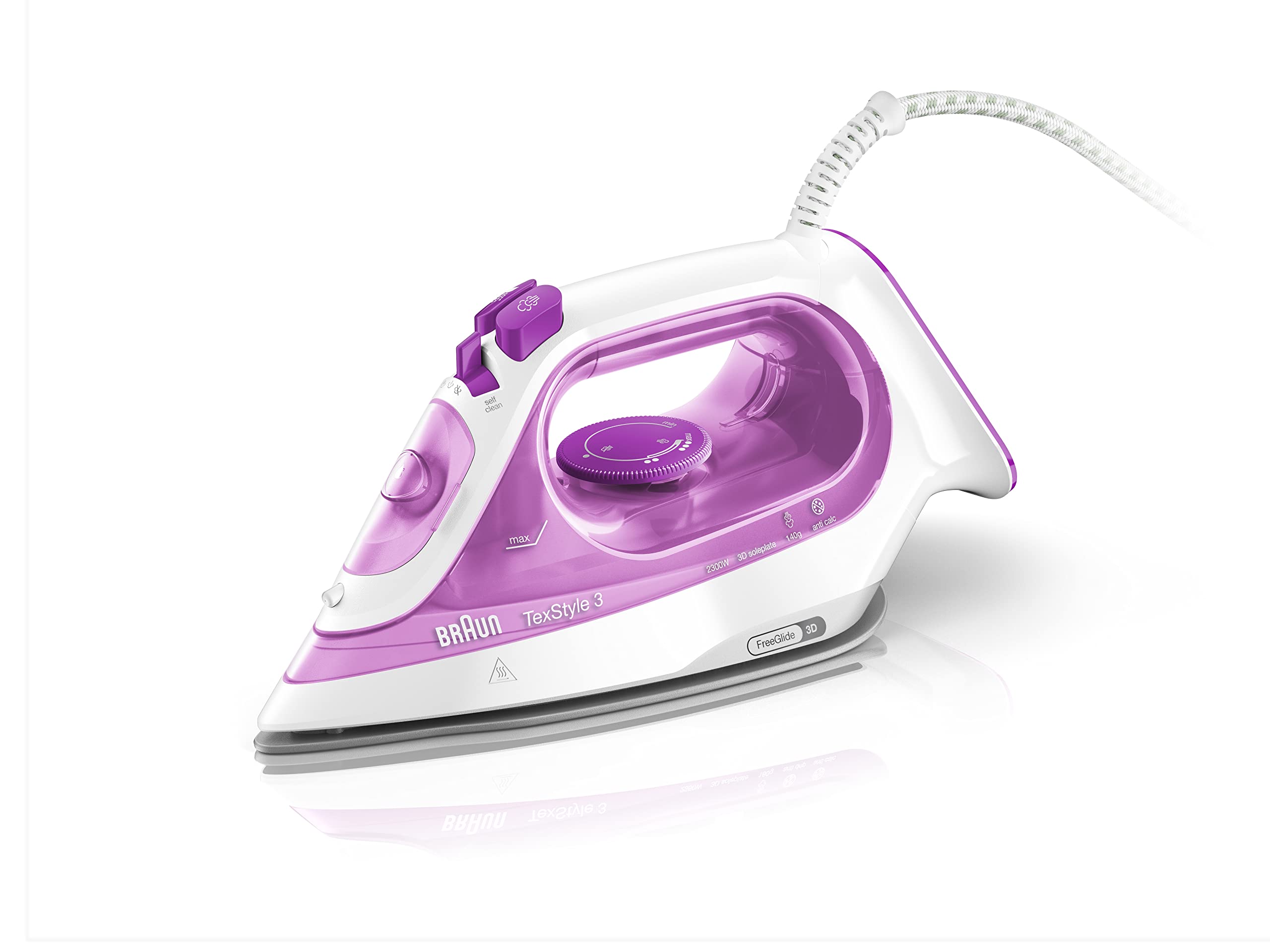 Ютия Braun TexStyle 3 SI 3030 PU, 2300 W, Лилава/Бяла