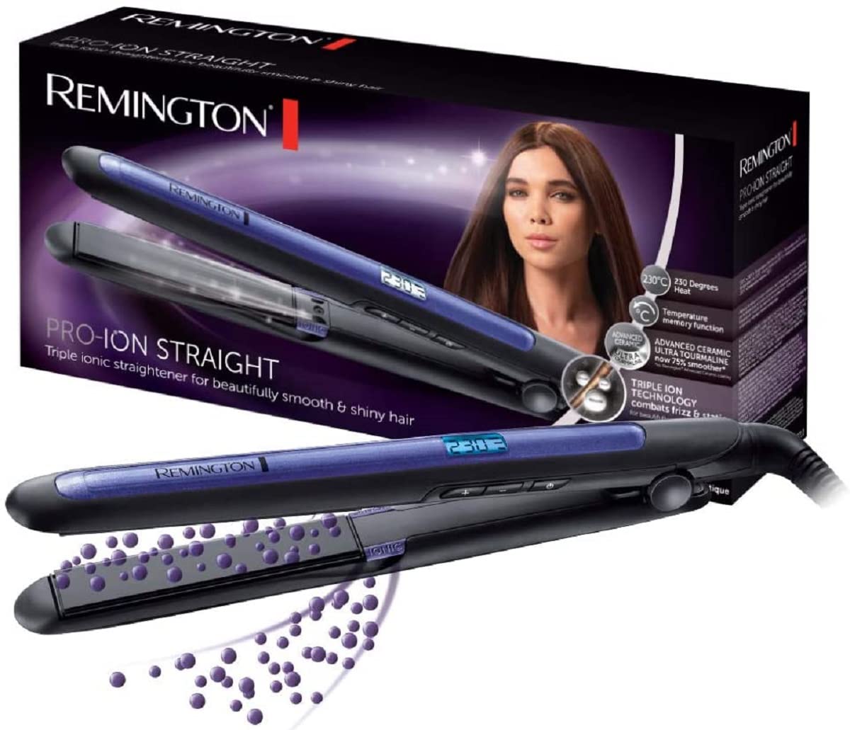 Преса за коса Remington S7710, Черна с лилаво