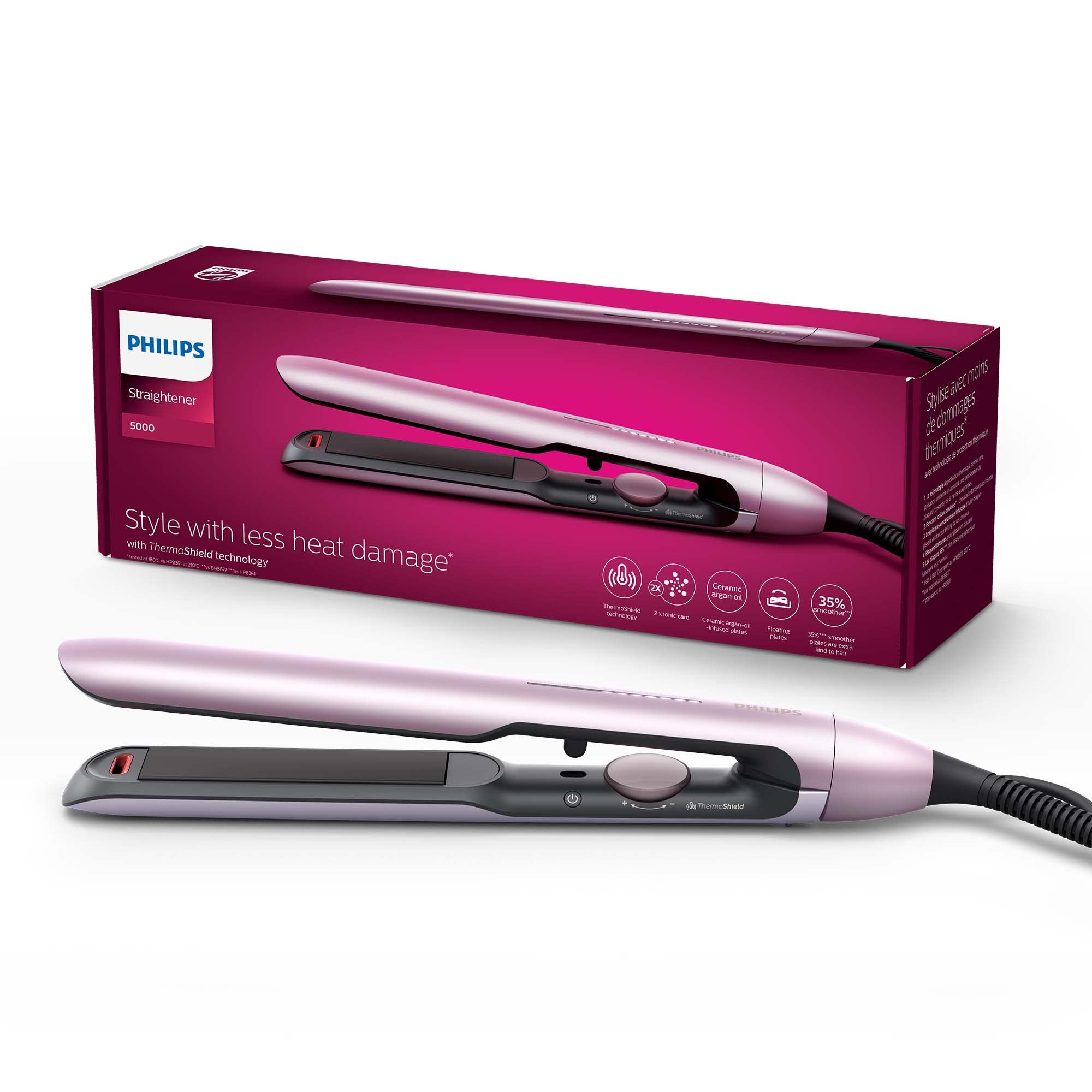 Преса за коса Philips BHS530/00, Розова