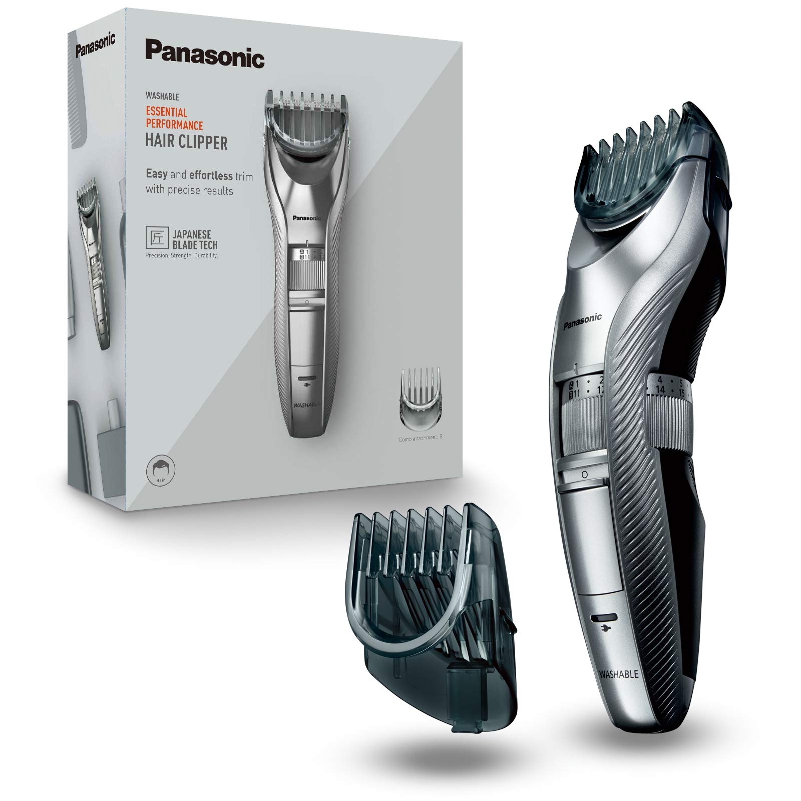 Машинка за подстригване Panasonic ER-GC71, 39 настройки, Сива