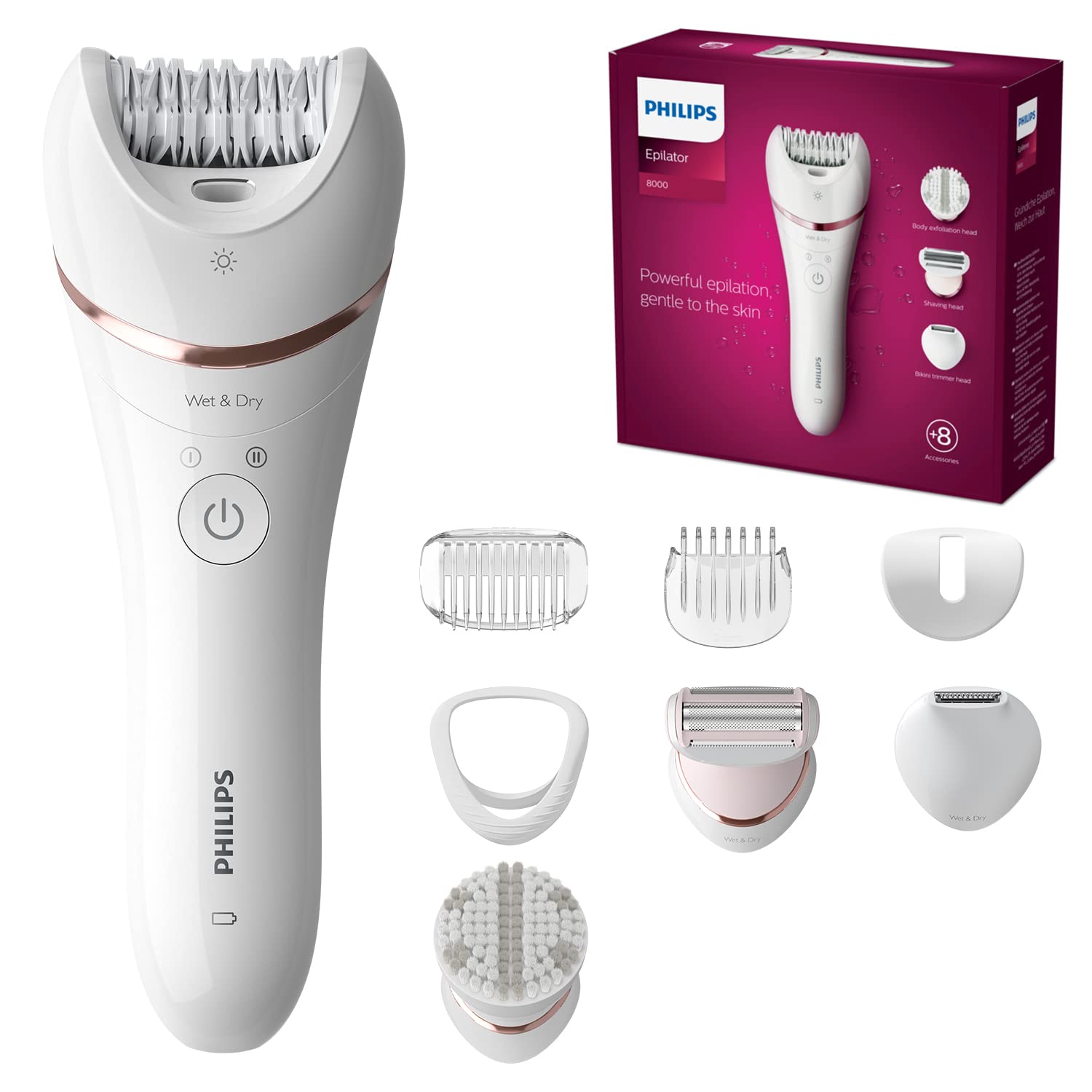 Епилатор Philips BRE735/00, Бял