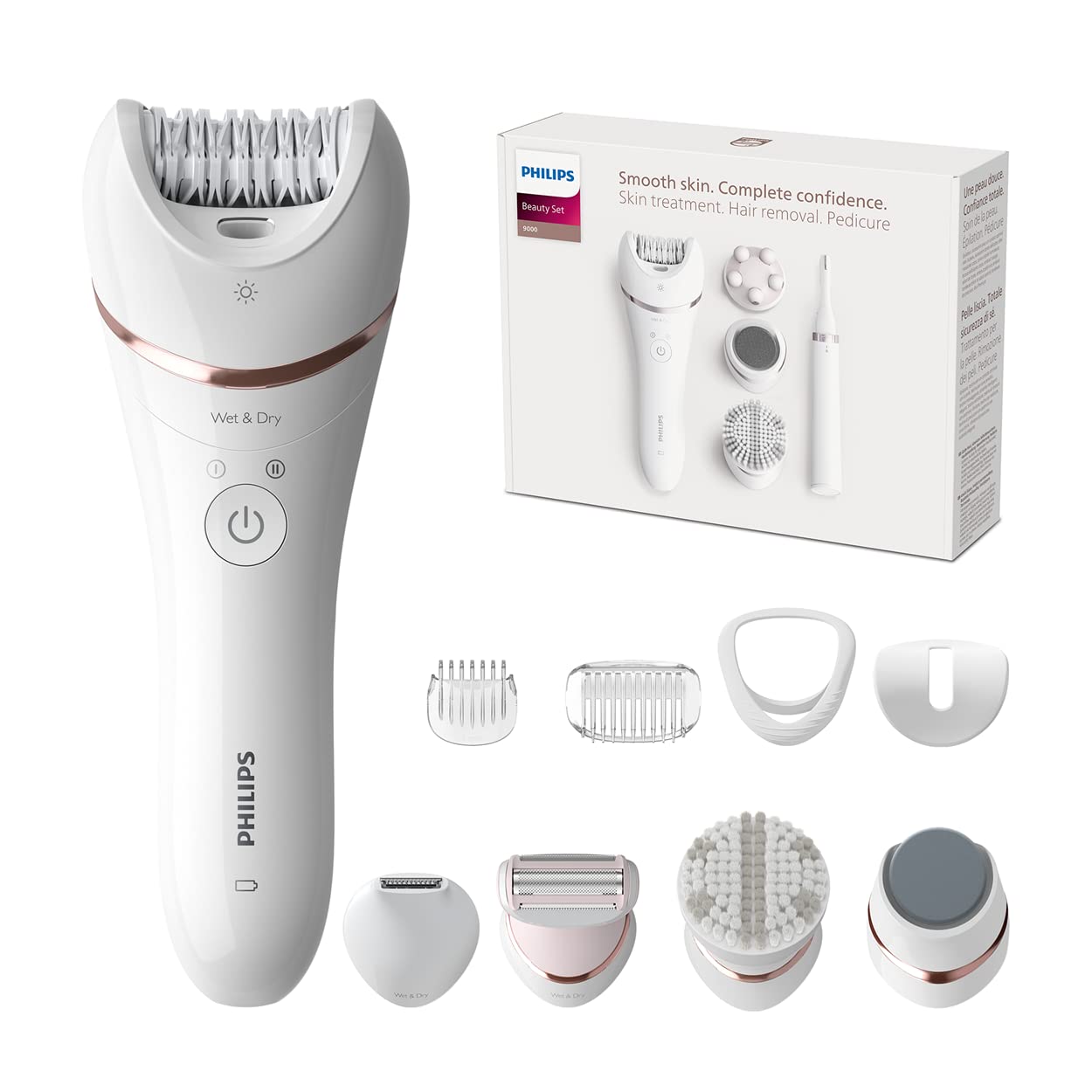 Епилатор Philips BRE740/90, Бял