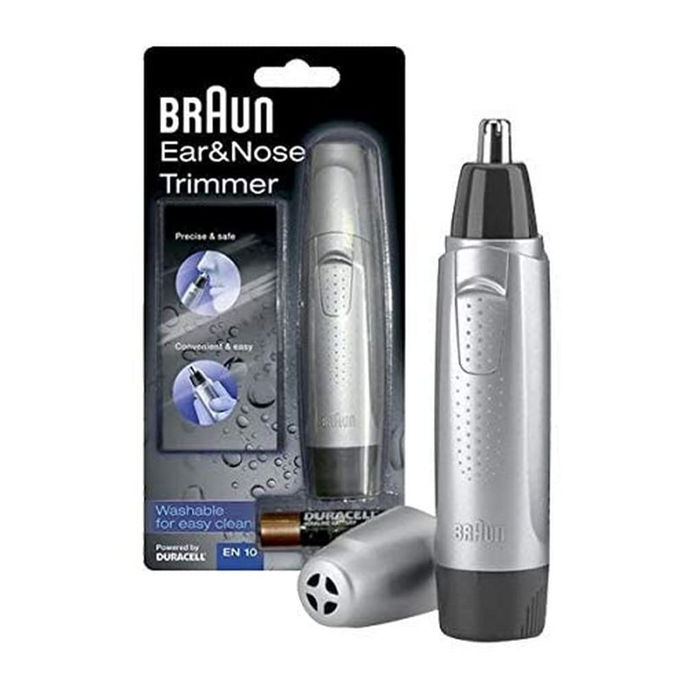 Електрически тример Braun EN10, За уши и нос, Сребрист