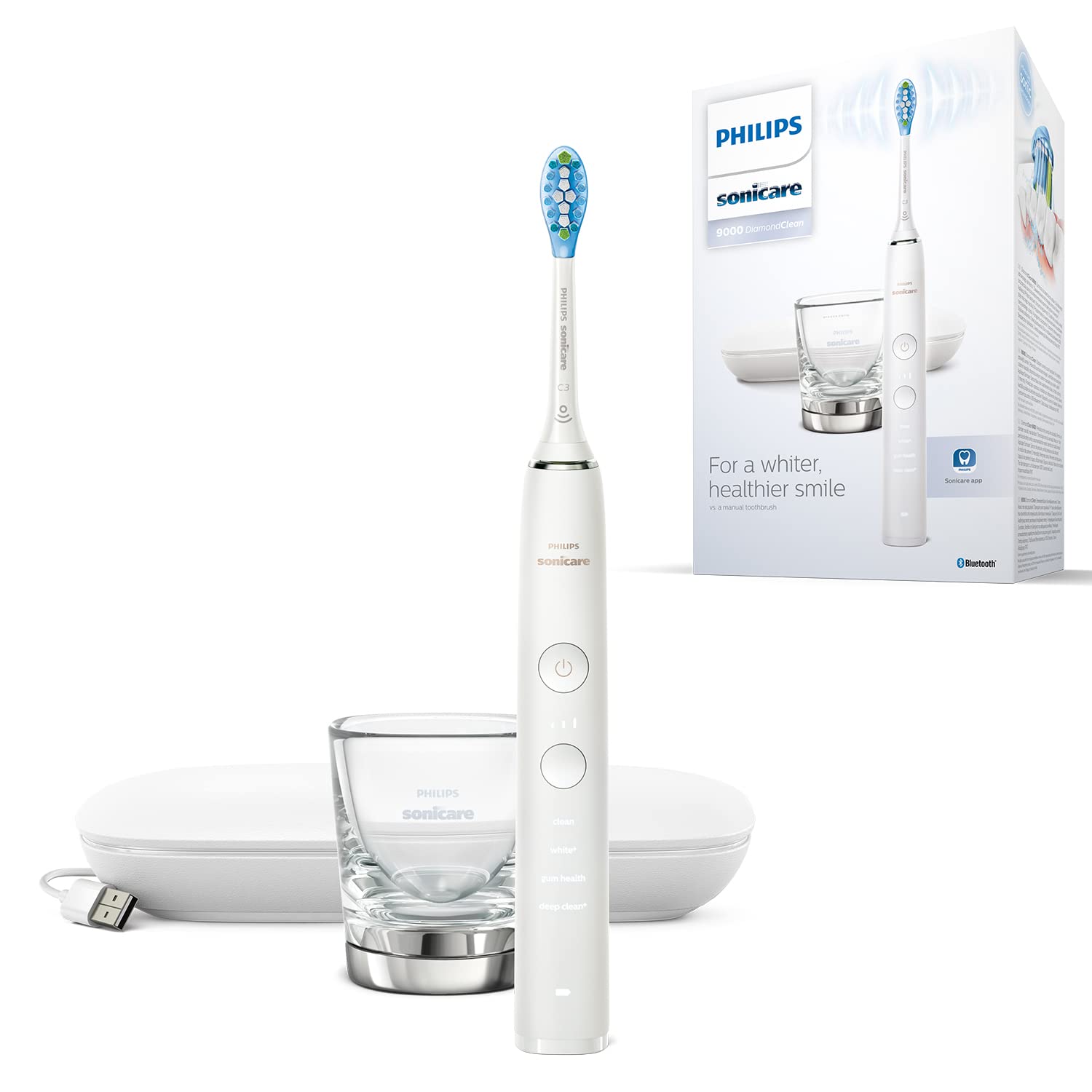 Електрическа четка за зъби Philips DiamondClean 9000 HX9911/27, Бяла