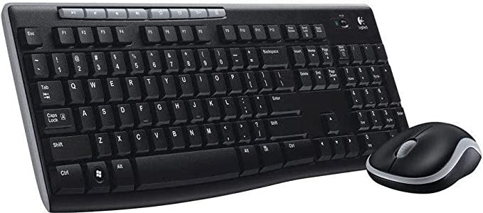 Клавиатура и мишка Logitech MK270, Безжични, Черни