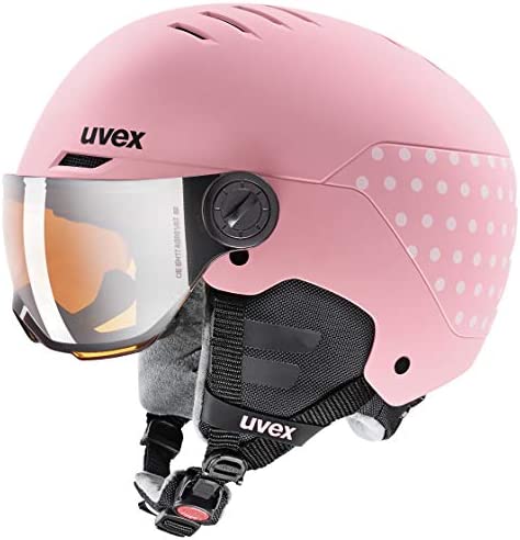 Каска за ски UVex Rocket Jr. Visor, 51 - 55 см, Розова
