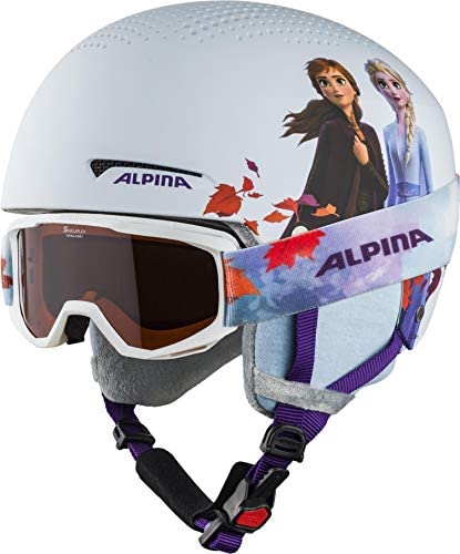 Каска за ски с очила Alpina Zupo Disney, 51 - 55 см, Бяла