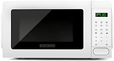 Микровълнова фурна Black & Decker BXMZ701E, 700 W, 20 литра, LED дисплей, Бяла