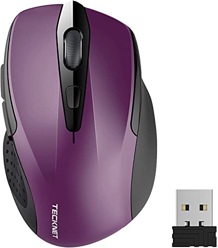 Безжична мишка TeckNet Pro Truewave, 2.4 GHz, 2600 DPI, Лилава