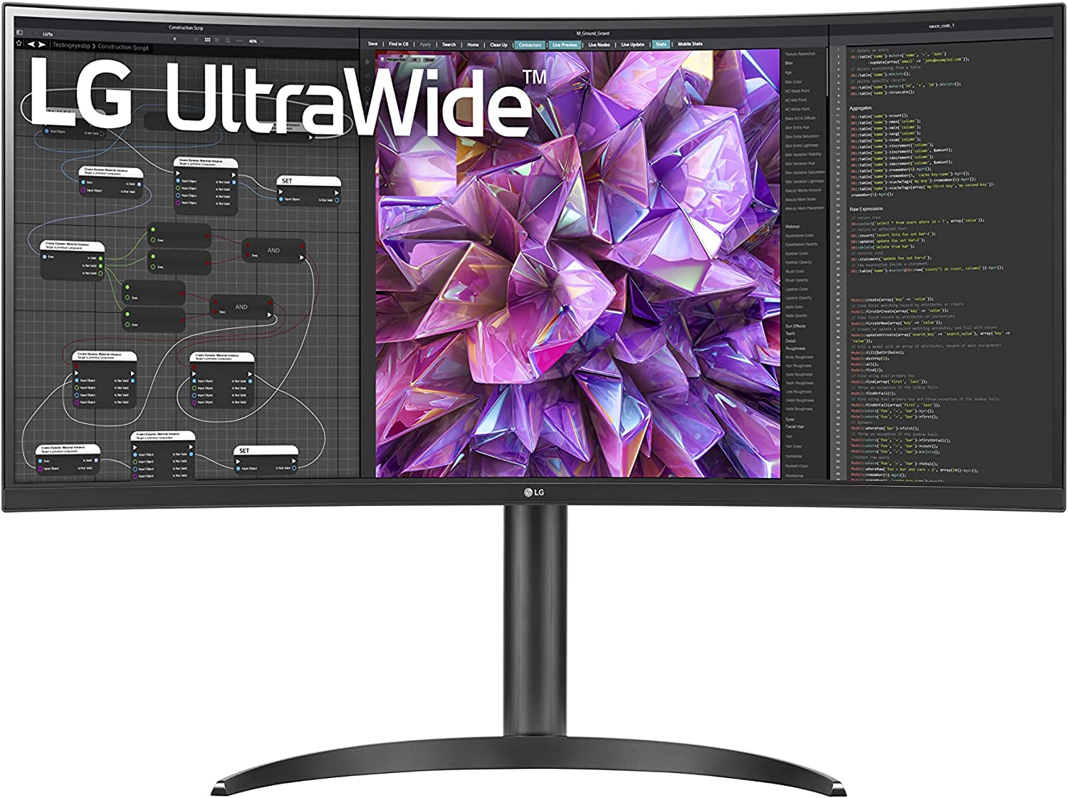 Монитор LG 34WQ75X-B.AEU, 34'' IPS LCD, ‎WQHD 3440 x 1440 px, Извит, Черен