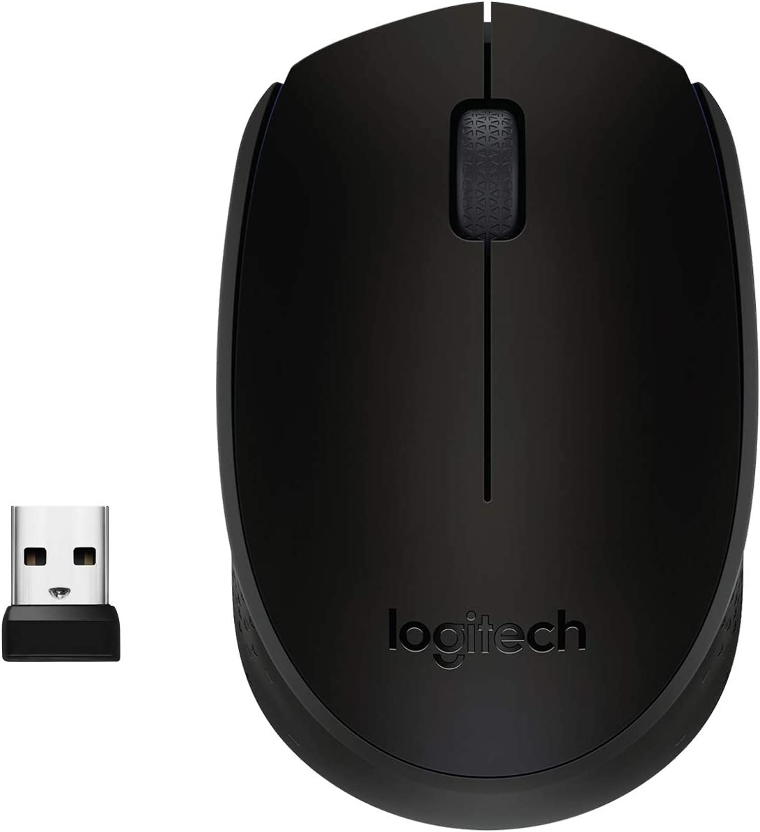 Безжична мишка Logitech M171, 2.4 GHz, 3 бутона, Оптична, Черна