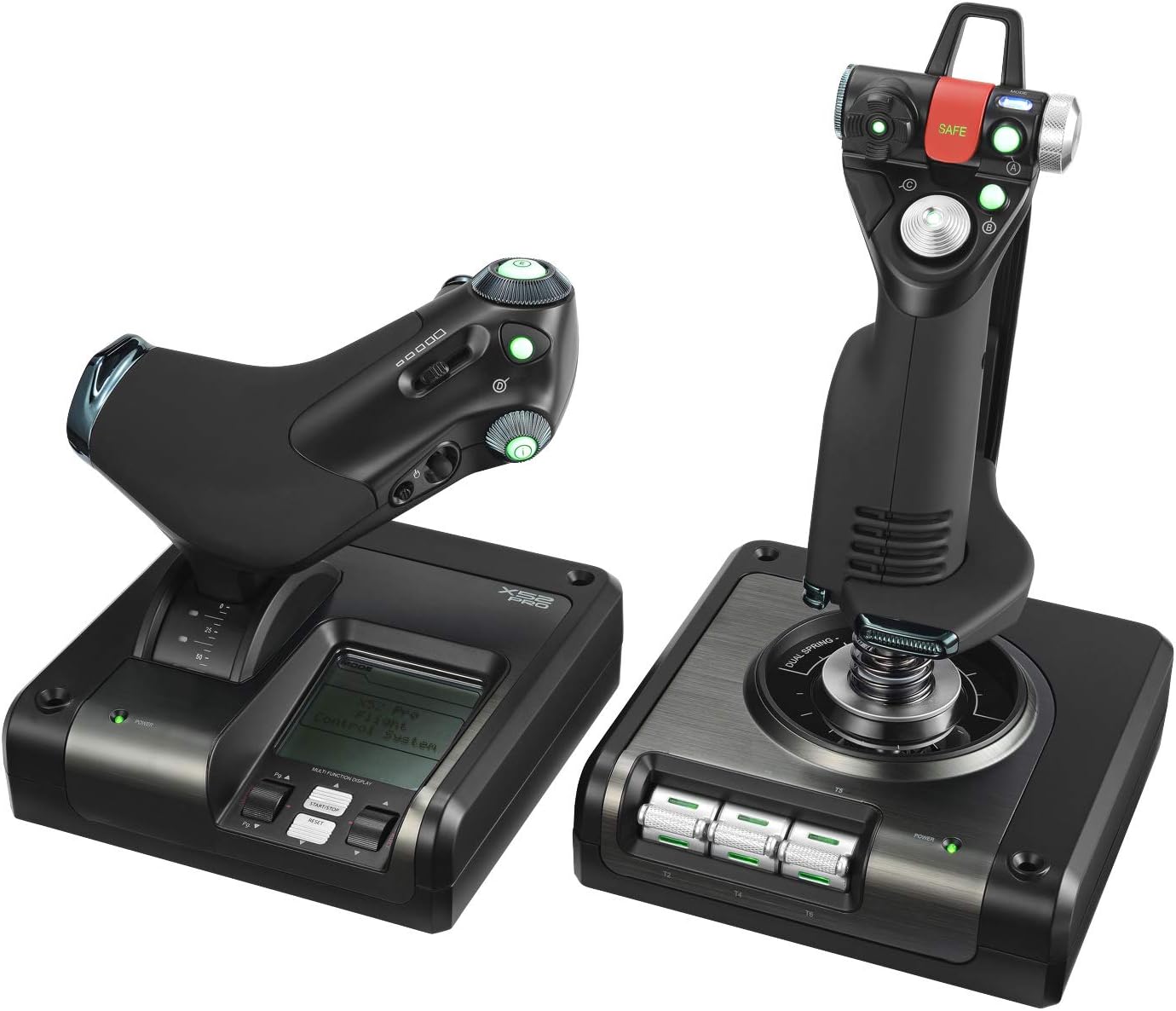 Геймърски контролер Logitech X52 Professional H.O.T.A.S., LCD дисплей, Черен