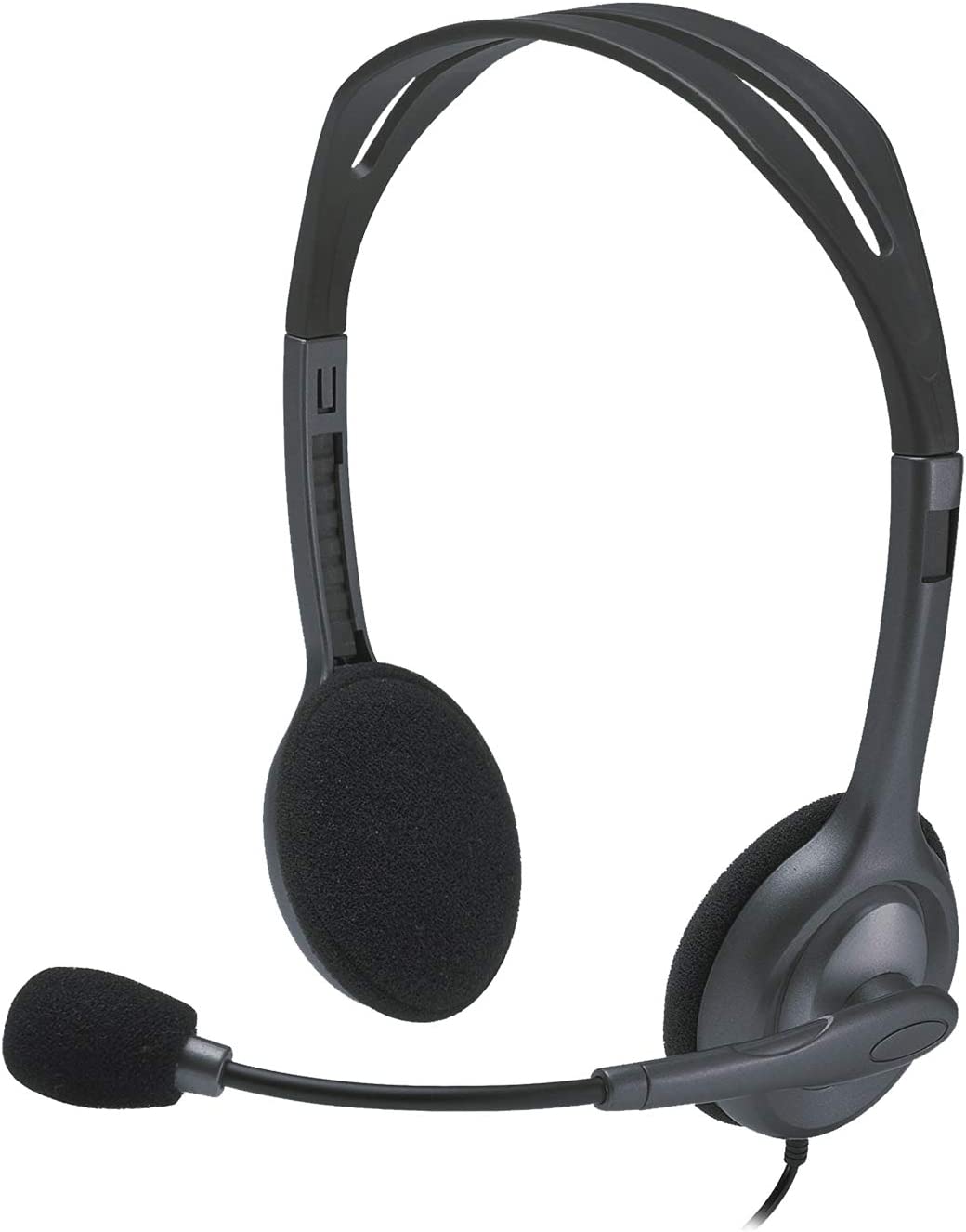 Слушалки Logitech H111, Микрофон, Регулируема лента, 3.5 мм жак, Черни