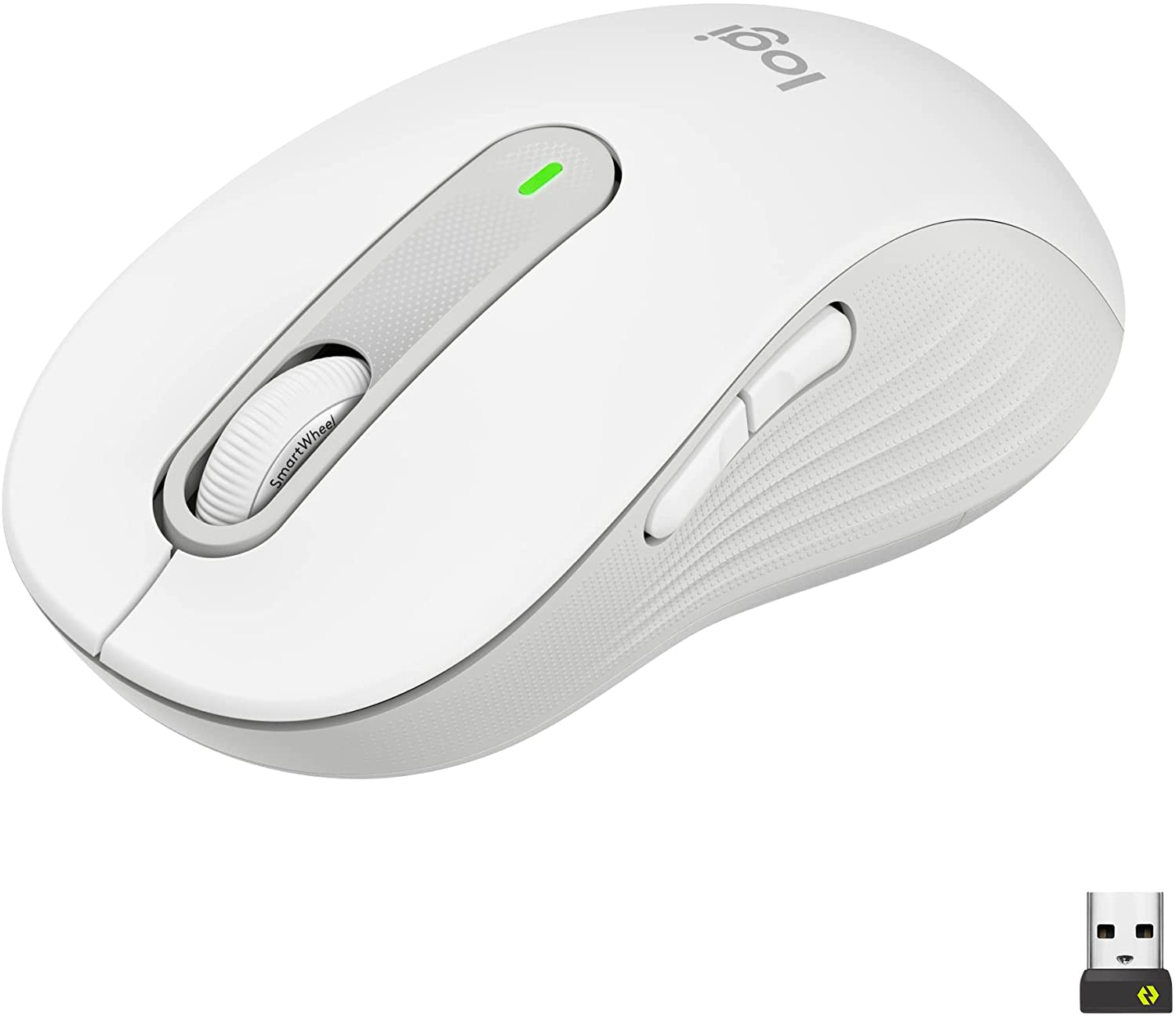 Безжична мишка Logitech M650 L, Тихи бутони, Оптична, Бяла
