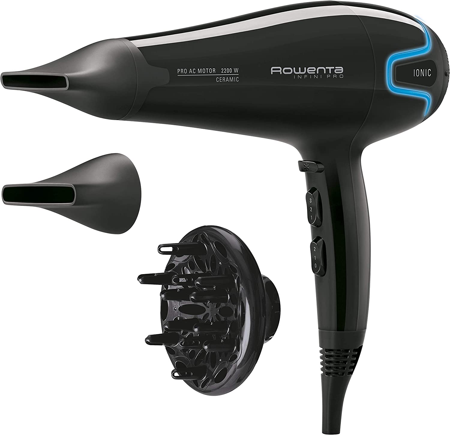 Сешоар Rowenta CV8730, 2200 W, Черен