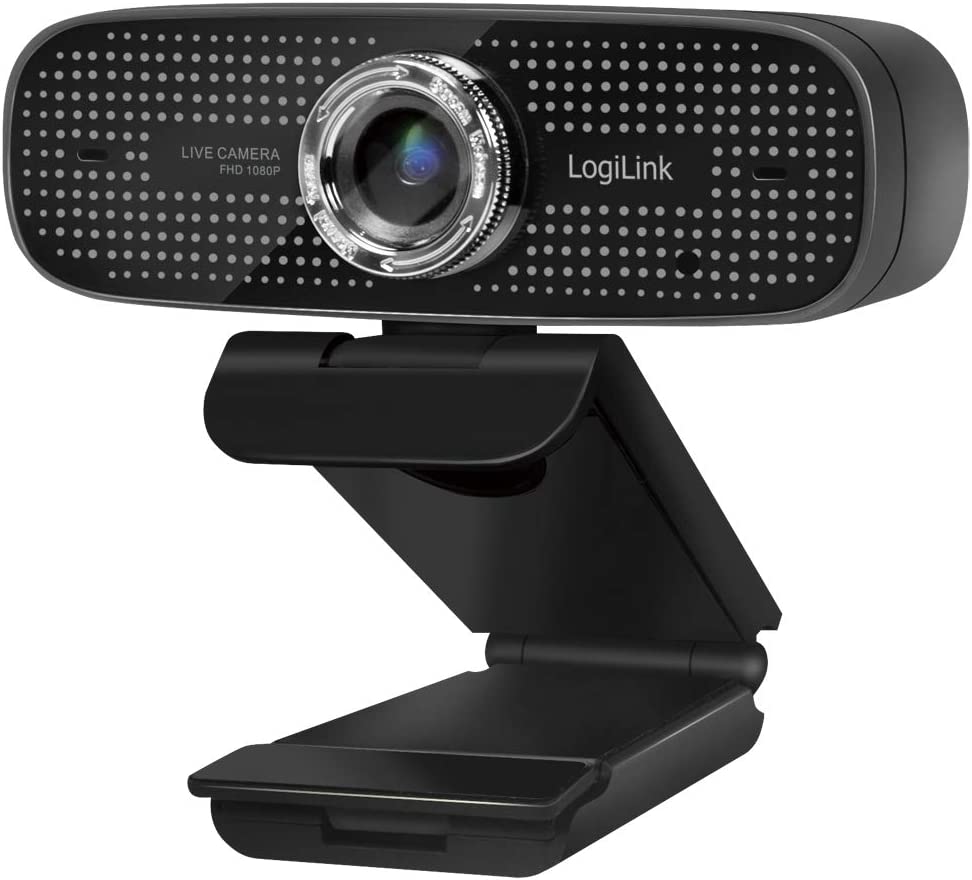 Уеб камера LogiLink UA0378, Full HD, Двоен микрофон с шумопотискане, Ръчен фокус, 30 FPS, USB, Черна