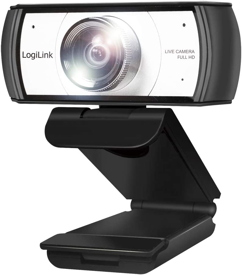 Уеб камера LogiLink UA0377, Full HD, 30 fps, Вграден микрофон с шумопотискане, Ръчен фокус, USB, Черна/Сива