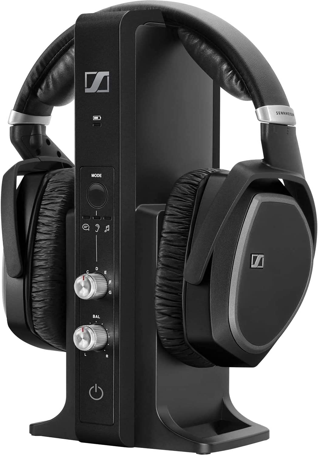 Безжични слушалки Sennheiser RS195, Обхват до 100 метра, станция за бързо зареждане, RF, Черни