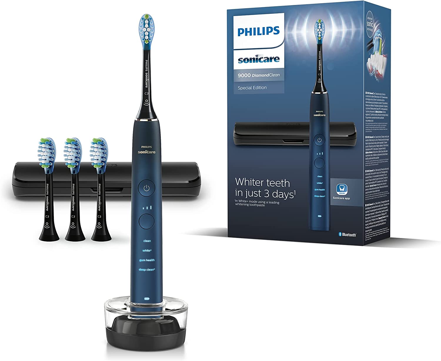 Електрическа четка за зъби Philips Sonicare Diamondclean 9000, 4 програми, Таймер, Синя