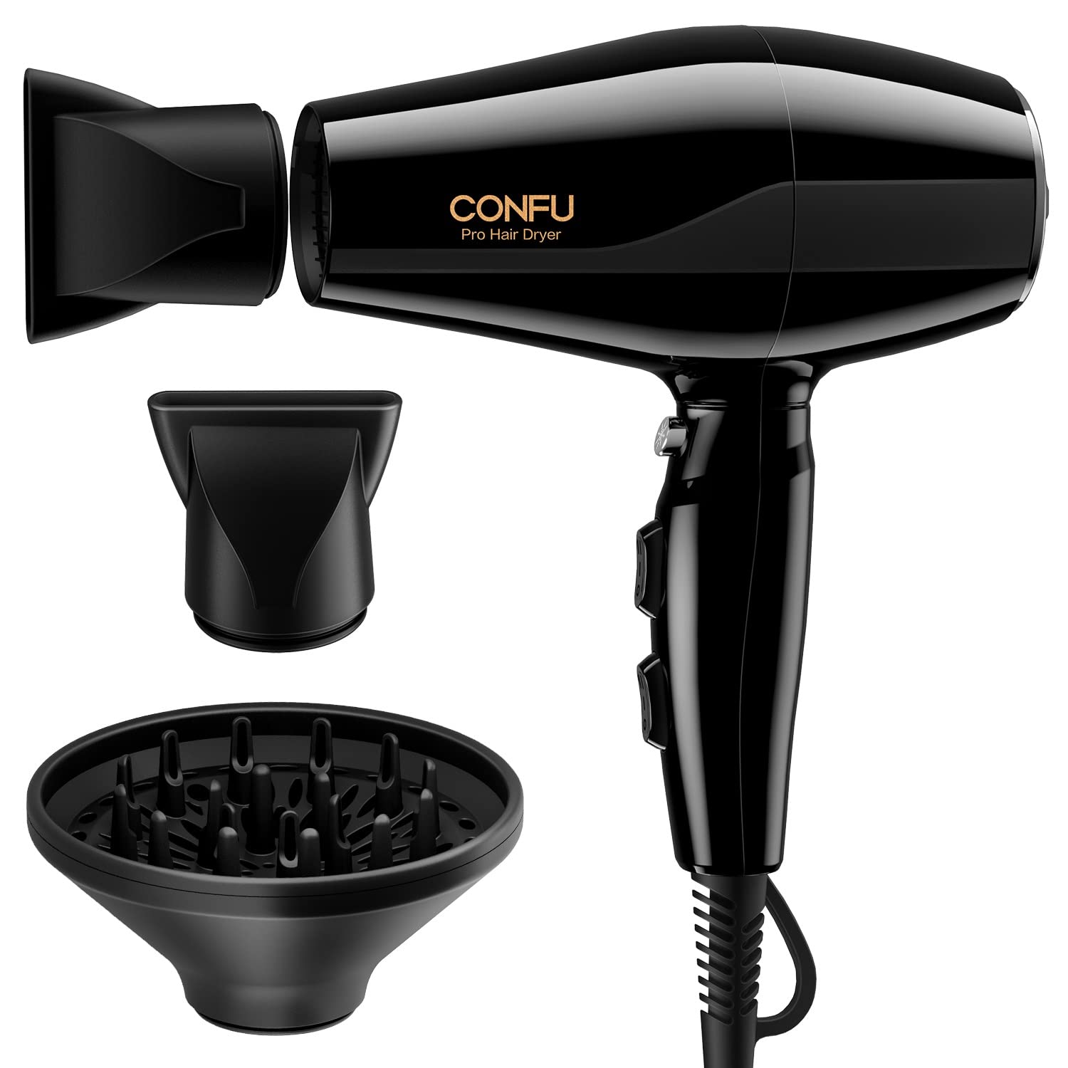 Сешоар Confu Ionic Salon KF-5899, 2300 W, Черен