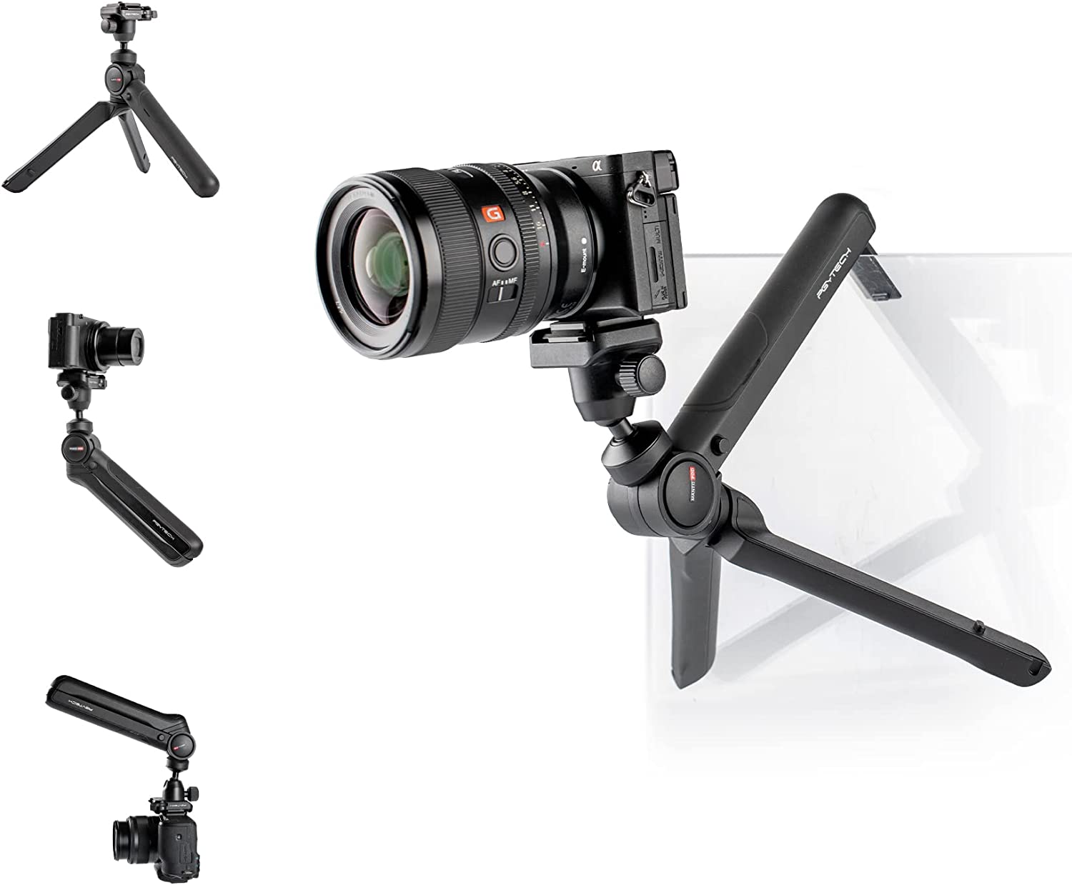 Трипод PGYTECH MantisPod 2.0, Регулируеми крачета, 360° въртене, 120° накланяне, До 2 кг натоварване, Черен