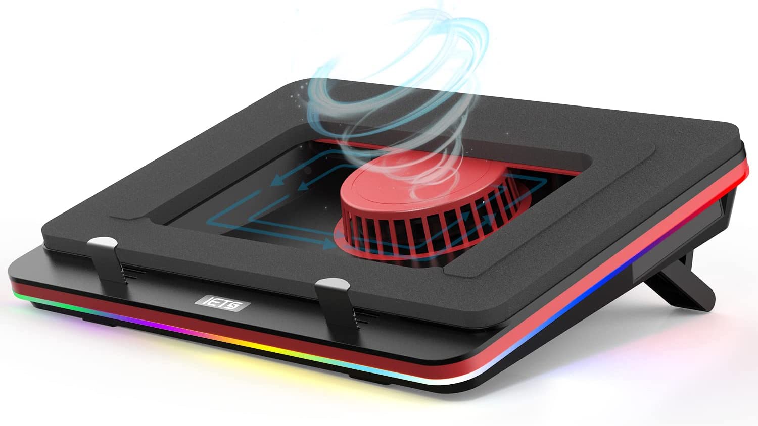 Охладителна подложка за лаптоп IETS GT500 V2, 1 x 4600 RPM, До 17'', Филтър за прах, RGB подсветка, USB хъб