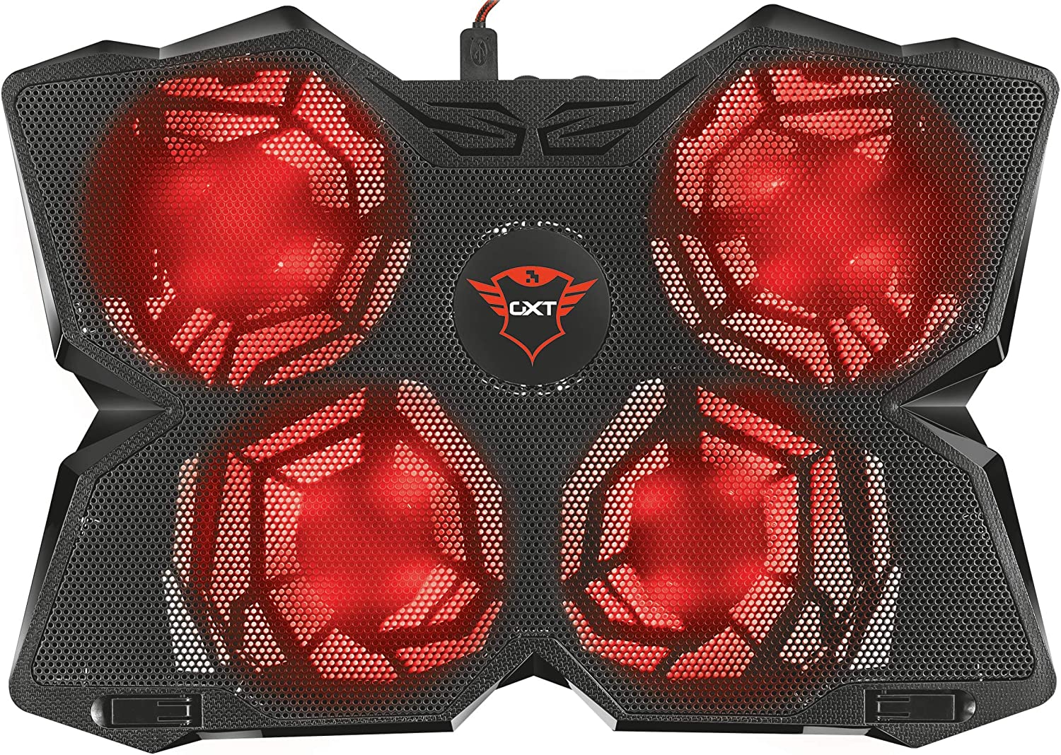 Охладителна подложка за лаптоп Trust GXT 278, До 17'', 4 вентилатора, LED подсветка, Регулиране на височината