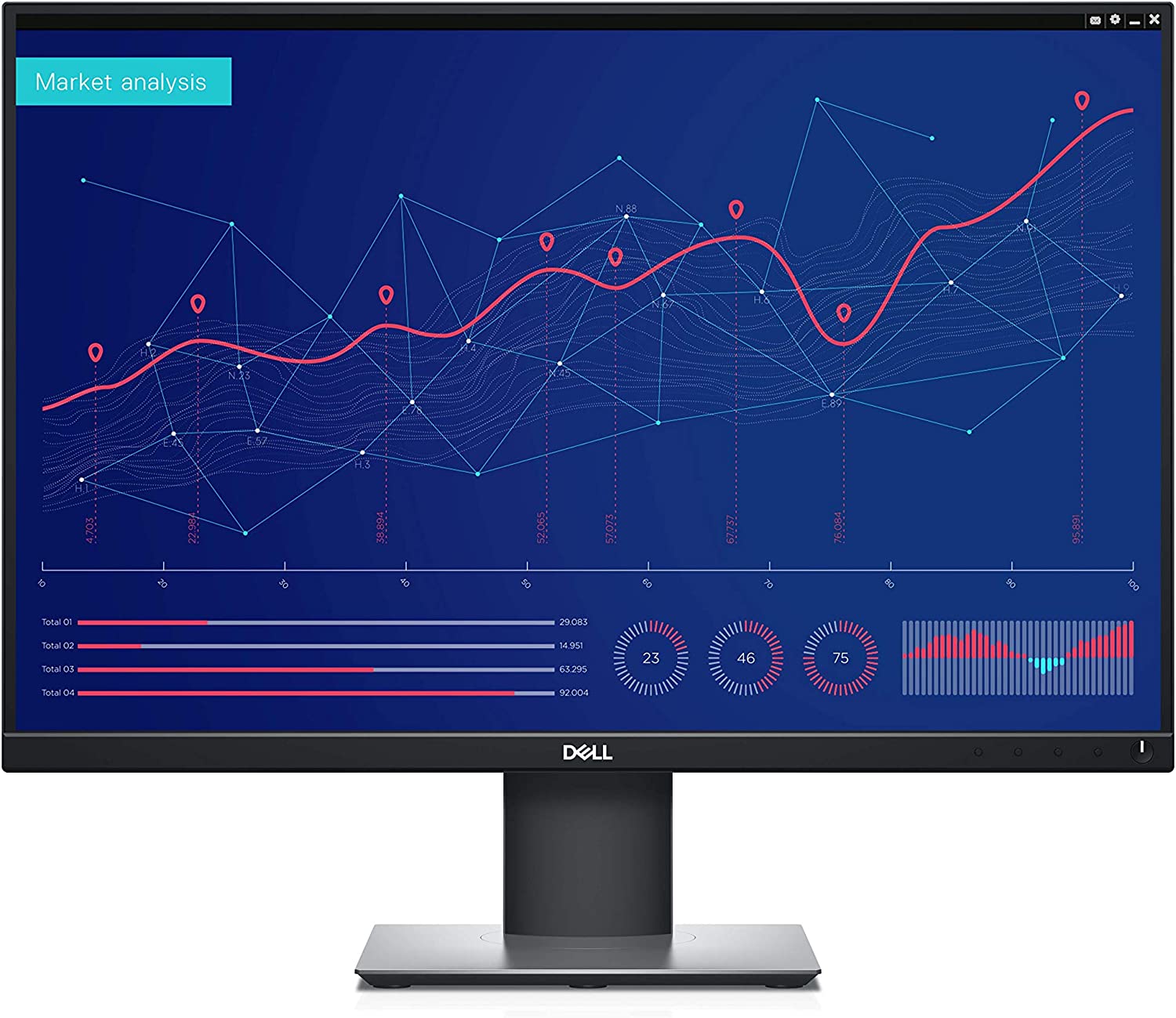 Монитор Dell P2421, 24'' IPS LED, Full HD 1920 x 1080 px, 60 Hz, 5ms, Регулируема височина, VGA, DisplayPort, DVI, HDMI
