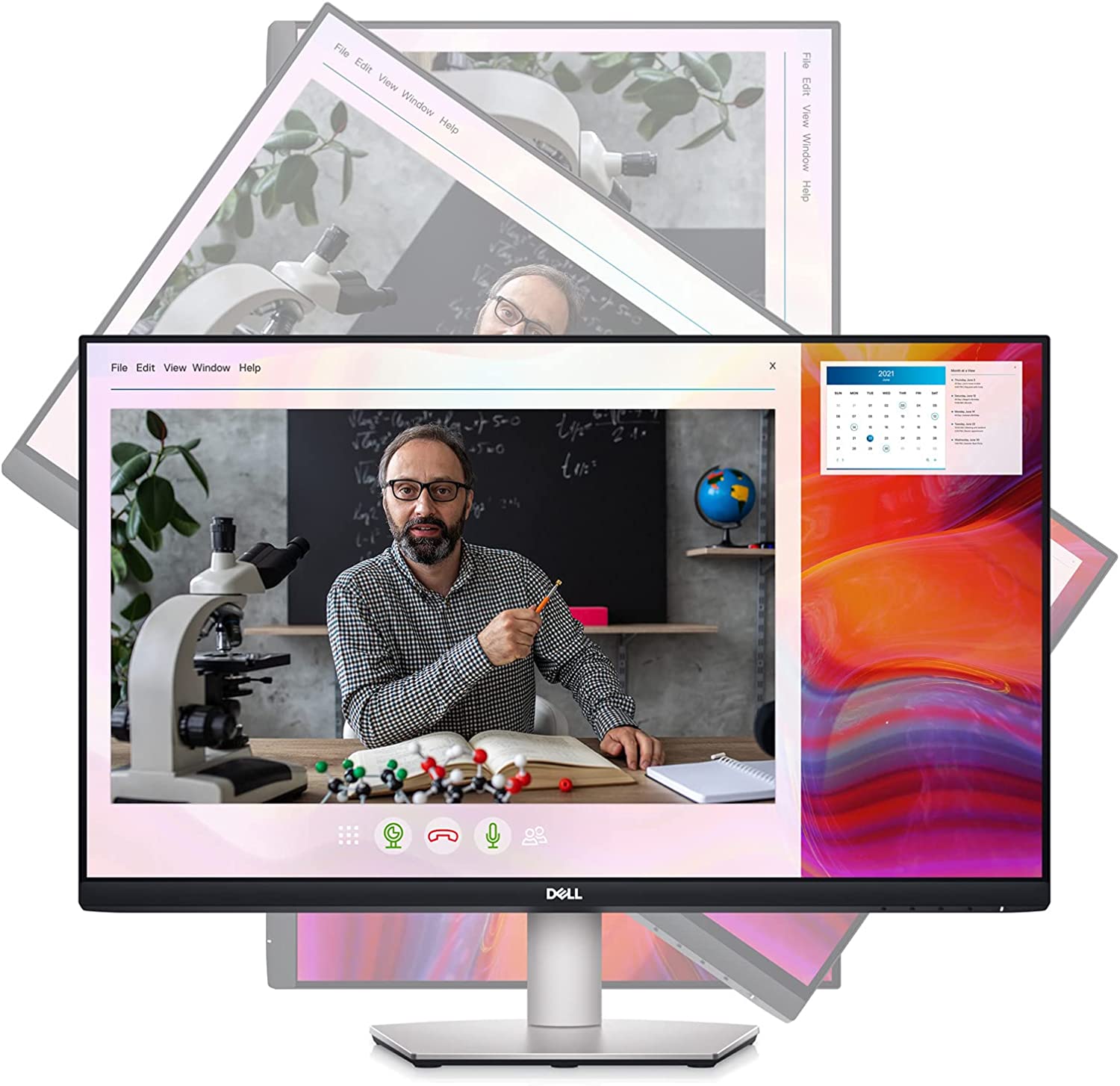 Монитор Dell S2422HZ, 24'' IPS LED, Full HD 1920 x 1080, 75Hz, 4ms, AMD FreeSync, Вградена камера, HDMI, USB, Сив