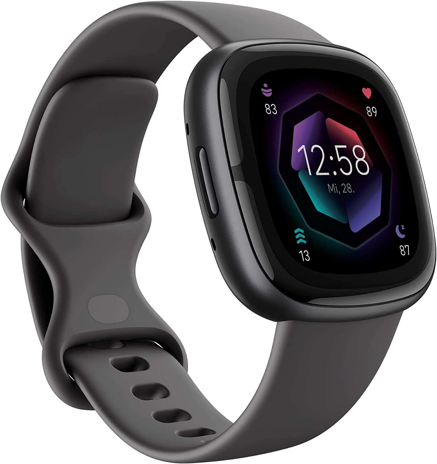 Смарт часовник Fitbit Sense 2 ‎FB521BKGB, GPS, Водоустойчив, SpO2, Черна каишка, Черен корпус