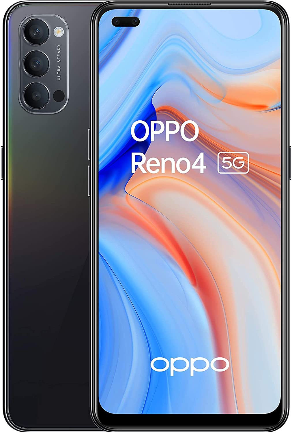 Смартфон Oppo Reno4, 4G, Dual Sim, 6.4'', OLED, 128GB, 8GB RAM, Черен
