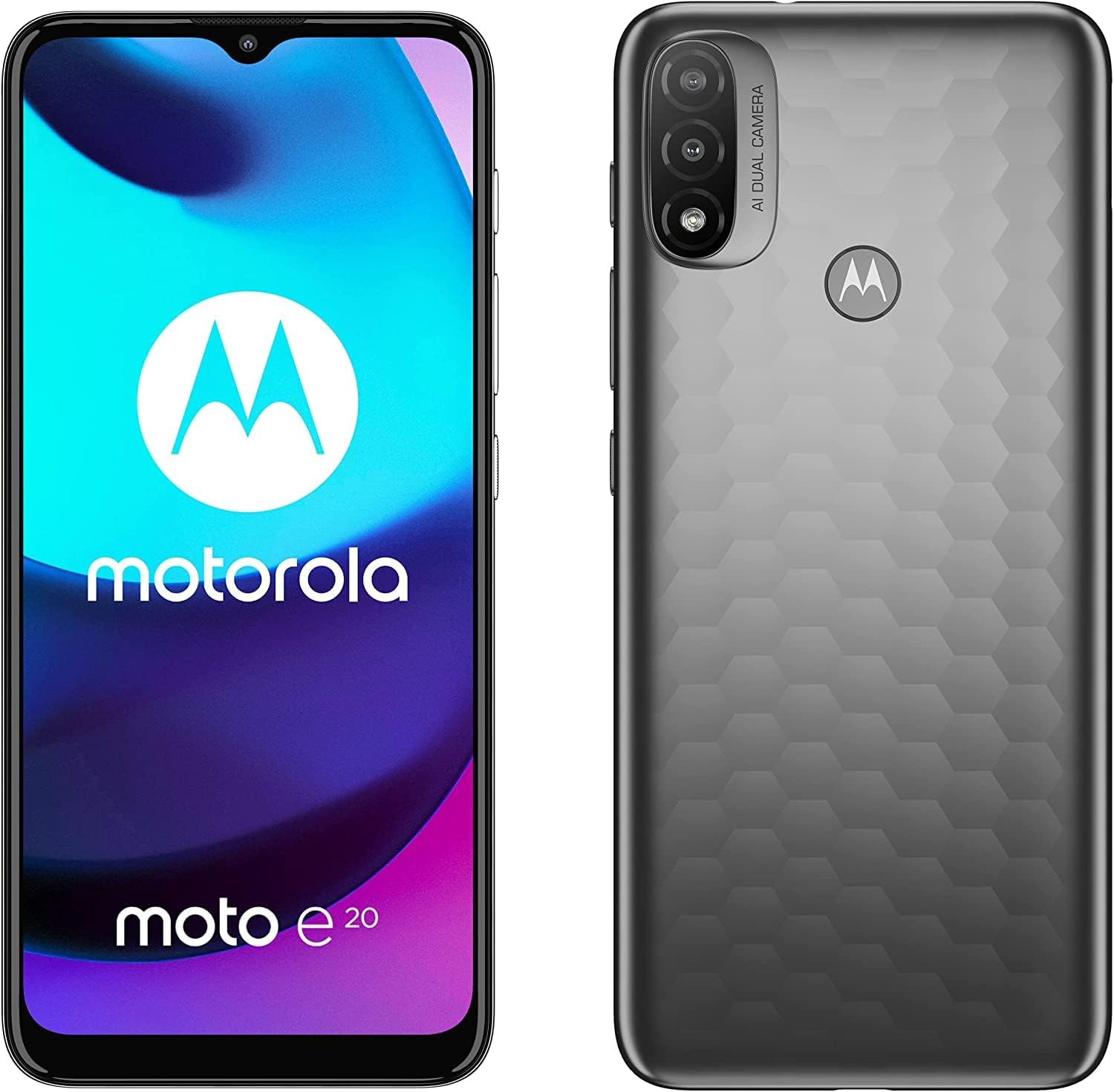 Смартфон Motorola Moto E20, 4G, Dual Sim, 6.5'', IPS LCD, 32GB, 2GB RAM, Сив