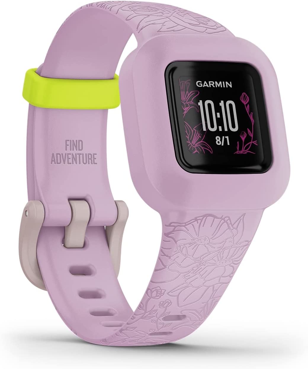 Детска фитнес гривна Garmin Vivofit Jr 3, Bluetooth, Водоустойчива, Крачкомер, Лилава