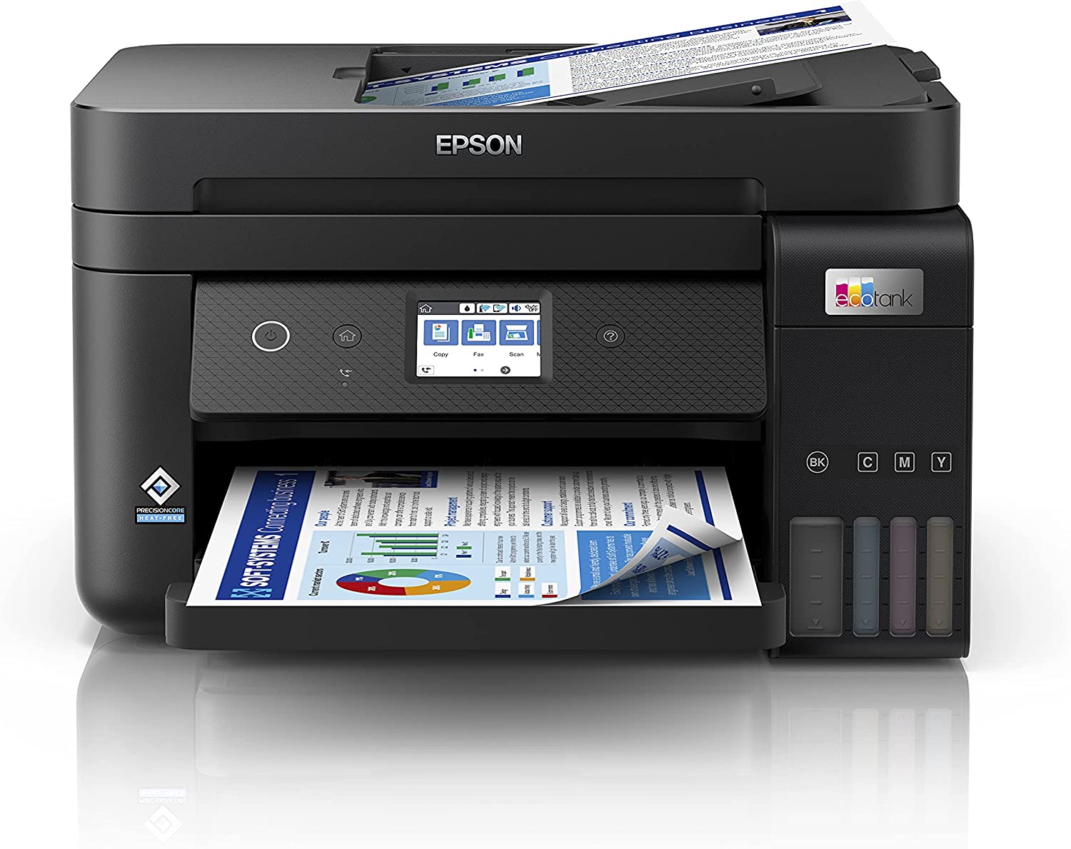 Мастиленоструен принтер Epson ET-4850, 4в1, WiFi, USB 2.0, Дуплекс ADF, Цветен, A4, Тъч скрийн, Черен