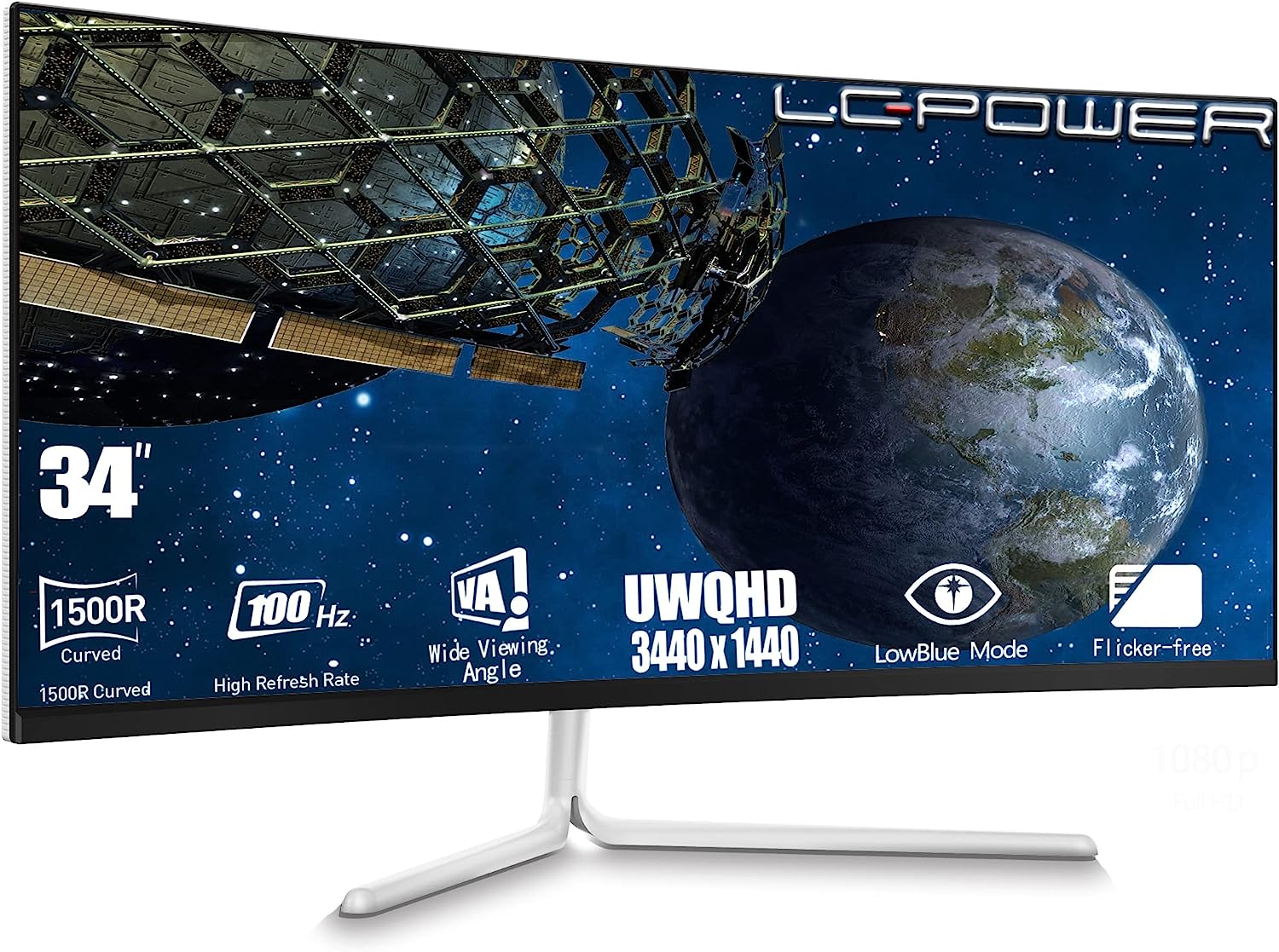 Геймърски монитор LC-Power LC-M34-UWQHD-100-C, 34
