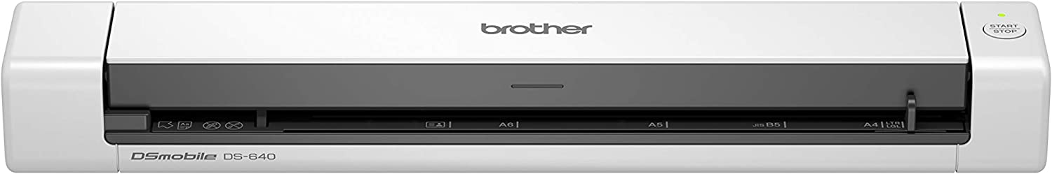 Скенер Brother DS-640, USB 3.0, Едностранен, А4, 15 ppm, LED дисплей, Бял