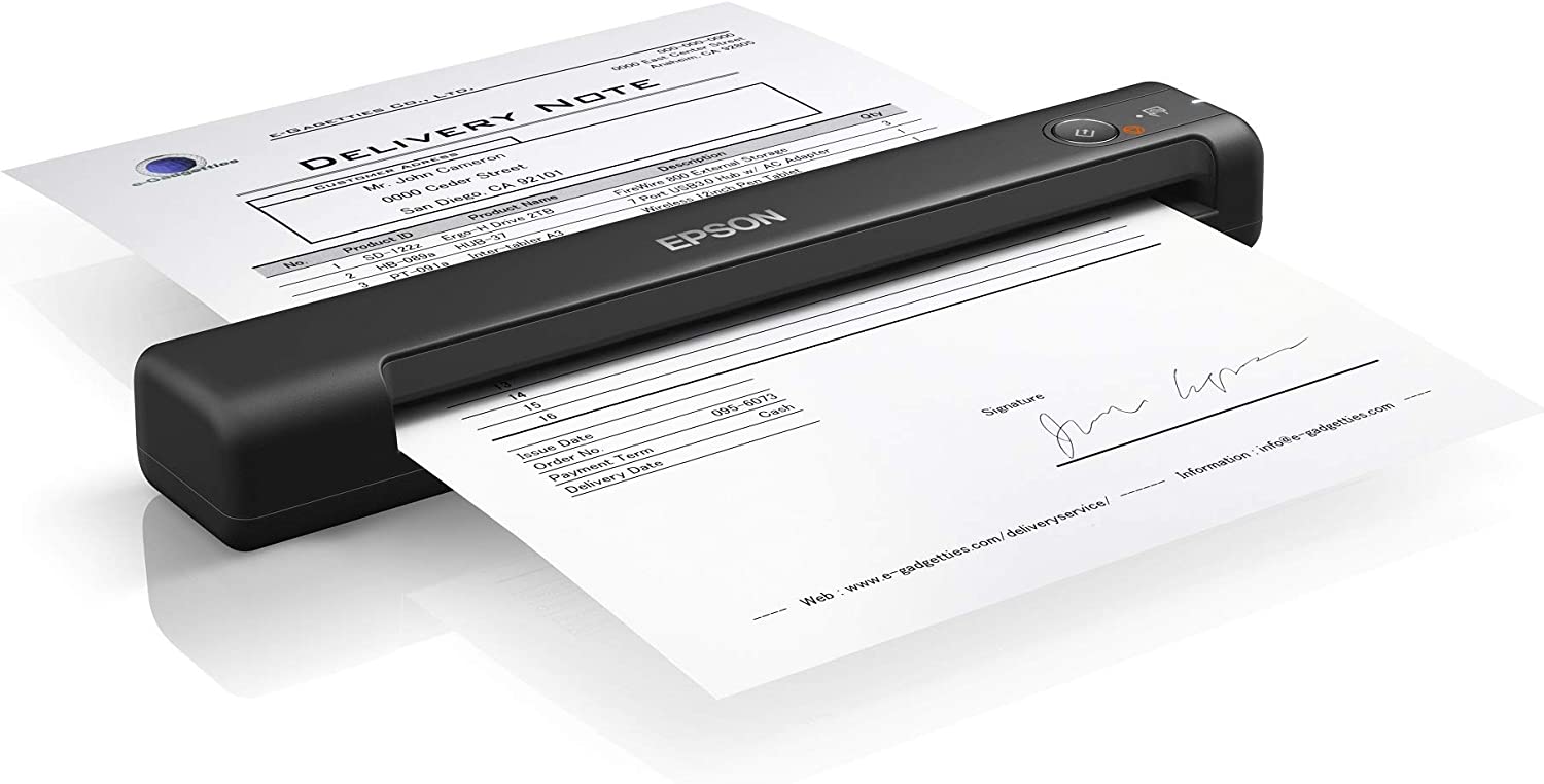 Скенер Epson WorkForce ES-50, USB 2.0, Дуплекс, A4, LED дисплей, 600 DPI, Черен